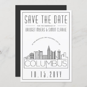 Invitation Style Mariage déco Columbus Skyline Enregistrer la
