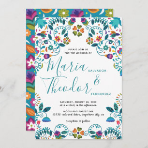 Invitation Style mexicain motif floral Mariage de luxe