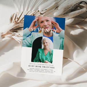 Invitation Style minimal photo SEVENTY 70e anniversaire