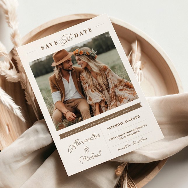 Invitation Style minimaliste | Une photo (Créateur téléchargé)