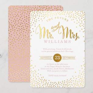 Invitation STYLE MODERNE MARIAGE or confetti spot rose