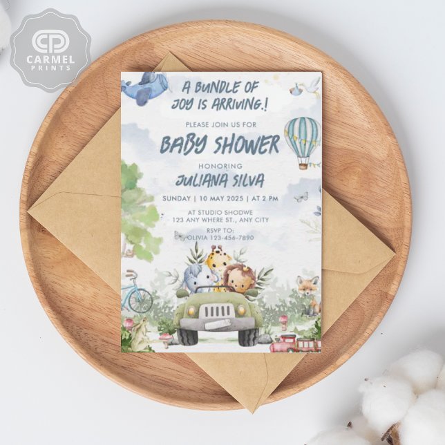 Invitation Style moderne Sky Blue Blanc Teddy Bear Floral Des (Modern Sky Blue White Teddy Bear Floral Design Invitation)