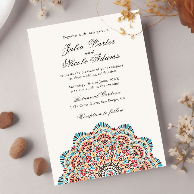 Invitation Style Motif Artistique moderne Mandala Mariage (Créateur téléchargé)