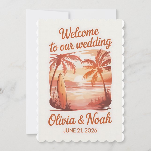 Invitation [Style] Panneau de bienvenue de mariage [Theme] Pe (Devant)