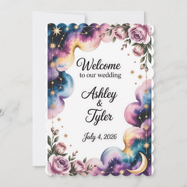 Invitation [Style] Panneau de bienvenue de mariage [Theme] Pe (Devant)