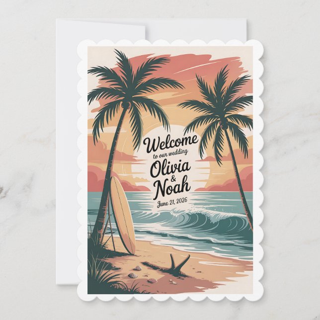 Invitation [Style] Panneau de bienvenue de mariage [Theme] Pe (Devant)