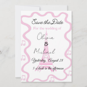 Invitation style parisien avec la tour mariage