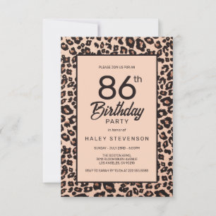 Invitation Style Poster de animal Leopard tendance 86e annive