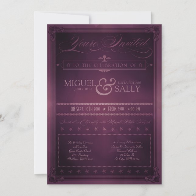 Invitation Style poster vintage Purple Personnalisé (Devant)