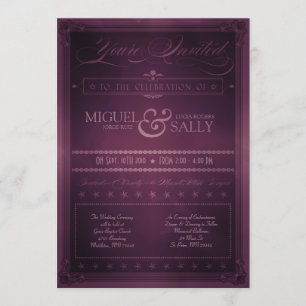 Invitation Style poster vintage Purple Personnalisé