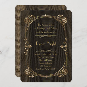 Invitation Style Prom Night Empire, Or fondu, noir