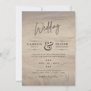 Invitation Style Rustique Bois Typographie Budget Mariage