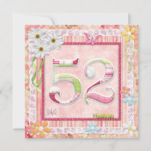 Invitation style scrapbooking pour 52e anniversaire