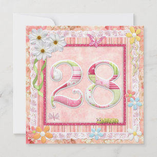 Invitation Style scrapbooking pour la fête du 28e anniversair