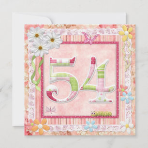 Invitation style scrapbooking pour la fête du 54e anniversair