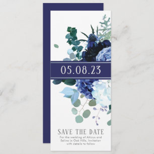 Invitation Style Soft Indigo et mariage Enregistrer la date