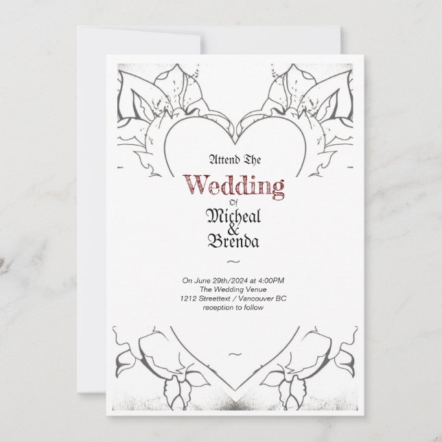 Invitation Style Tatoo Blanc (Devant)