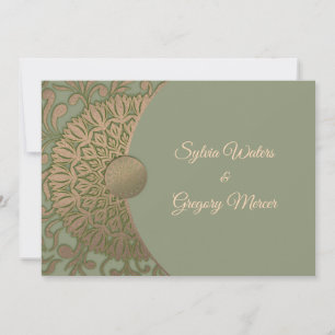 Invitation Style Terre moderne Sage vert & or classicmandala
