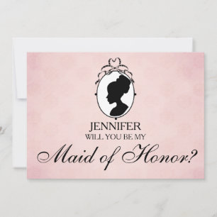 Invitation Style victorien Cameo Serez-vous ma servante d'hon