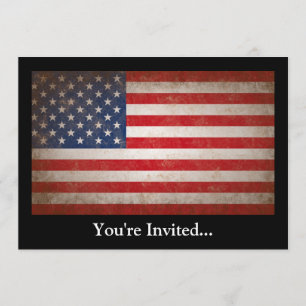 Invitation Style Vintage Drapeau américain Conception patriot