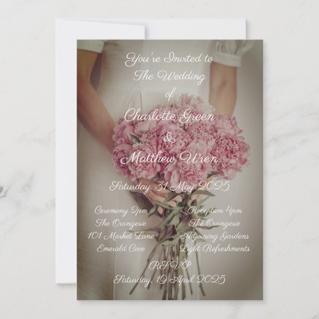 Invitation Style Vintage floral élégant (Devant)