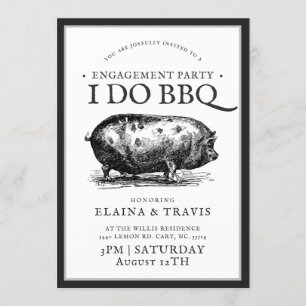 Invitation Style vintage Je fais du barbecue Fêtes de fia