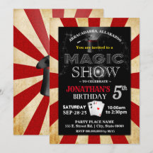 Style vintage Magie spectacle anniversaire