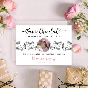 Invitation Style Vintage Quinceañera Photo Enregistrer La Dat