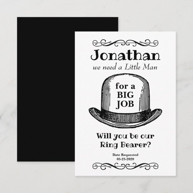 Invitation Style Vintage Seras-Tu Mon Garçon D'Honneur (Devant / Derrière)