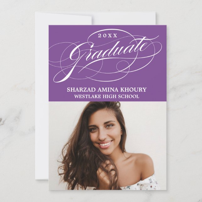 INVITATION STYLISÉ ÉLÉGANT SCRIPT 2 GRADUATE PARTITE INVITATI (Devant)