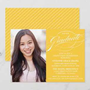 INVITATION STYLISE ÉLÉGANTE SCRIPT GRADUATE PARTITE INVITATIO