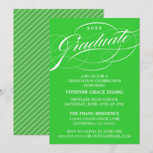 INVITATION STYLISE ÉLÉGANTE SCRIPT GRADUATE PARTITE INVITATIO