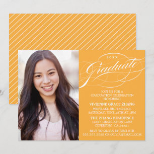 INVITATION STYLISE ÉLÉGANTE SCRIPT GRADUATE PARTITE INVITATIO
