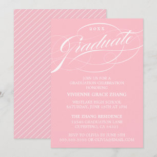 INVITATION STYLISE ÉLÉGANTE SCRIPT GRADUATE PARTITE INVITATIO