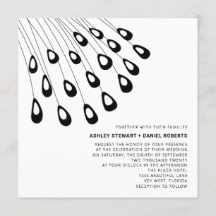 Invitation Stylisé Peacock Feathers Mariage moderne