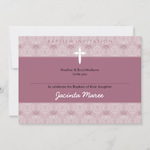Invitation STYLISH BAPTISM INVITES : pretty 9aL