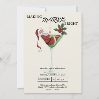 Invitation Stylish Christmas Martini Cocktail Party