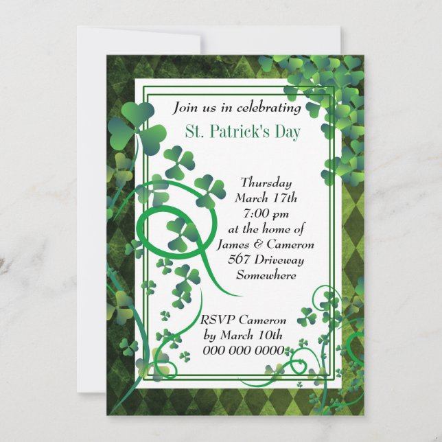 Invitation stylish fleuriste Clover (Devant)