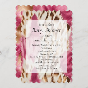 Invitation Stylish Girly Rose White Gold Zebra