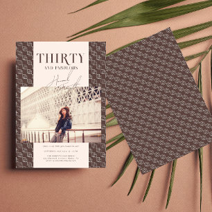 Invitation Stylish Moderne Trente   Photo d'anniversaire 30 a