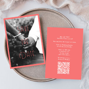 Invitation Stylish Pink Couple Romantic Photo Enregistrer la