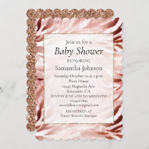 Invitation Stylish Rose Rose Rose Rose or Zebra Glitz