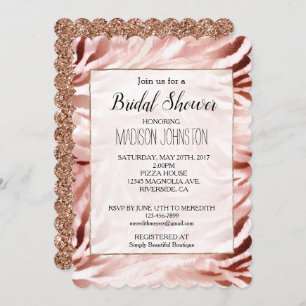 Invitation Stylish Rose Rose Rose Rose or Zebra Glitz
