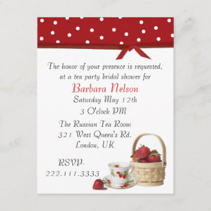 Invitation Stylish Strawberries Tea Party