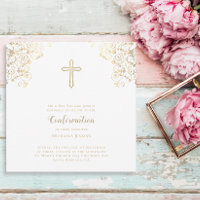 Stylish White Gold Cross Bible Verse Confirmation