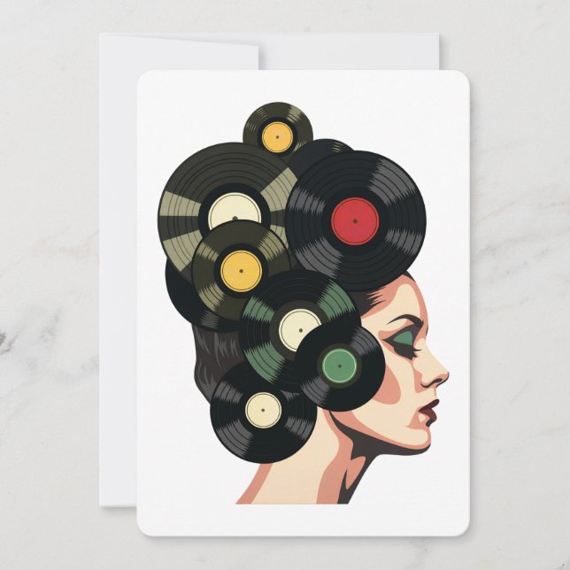 Invitation Stylized Retro Vinyl Record Poster Art (Devant)