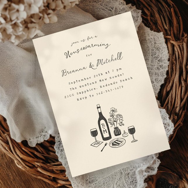 Invitation Stylo Enk Whimsical Main Draktail House Party (Créateur téléchargé)