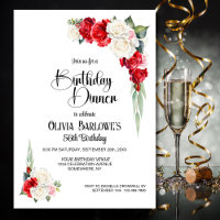 Stylo Rose Rouge Floral Anniversaire Dîner