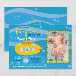 Invitation submersible de photo de partie de
