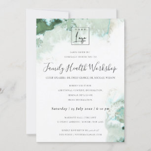 INVITATION SUBTLE AQUA MODERNE ABSTRAIT GÉOMÉTRIQUE ART ÉVÉNE